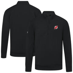 NHL Black New Jersey Devils Levelwear Upright Tri-Blend Quarter-Zip Pullover
