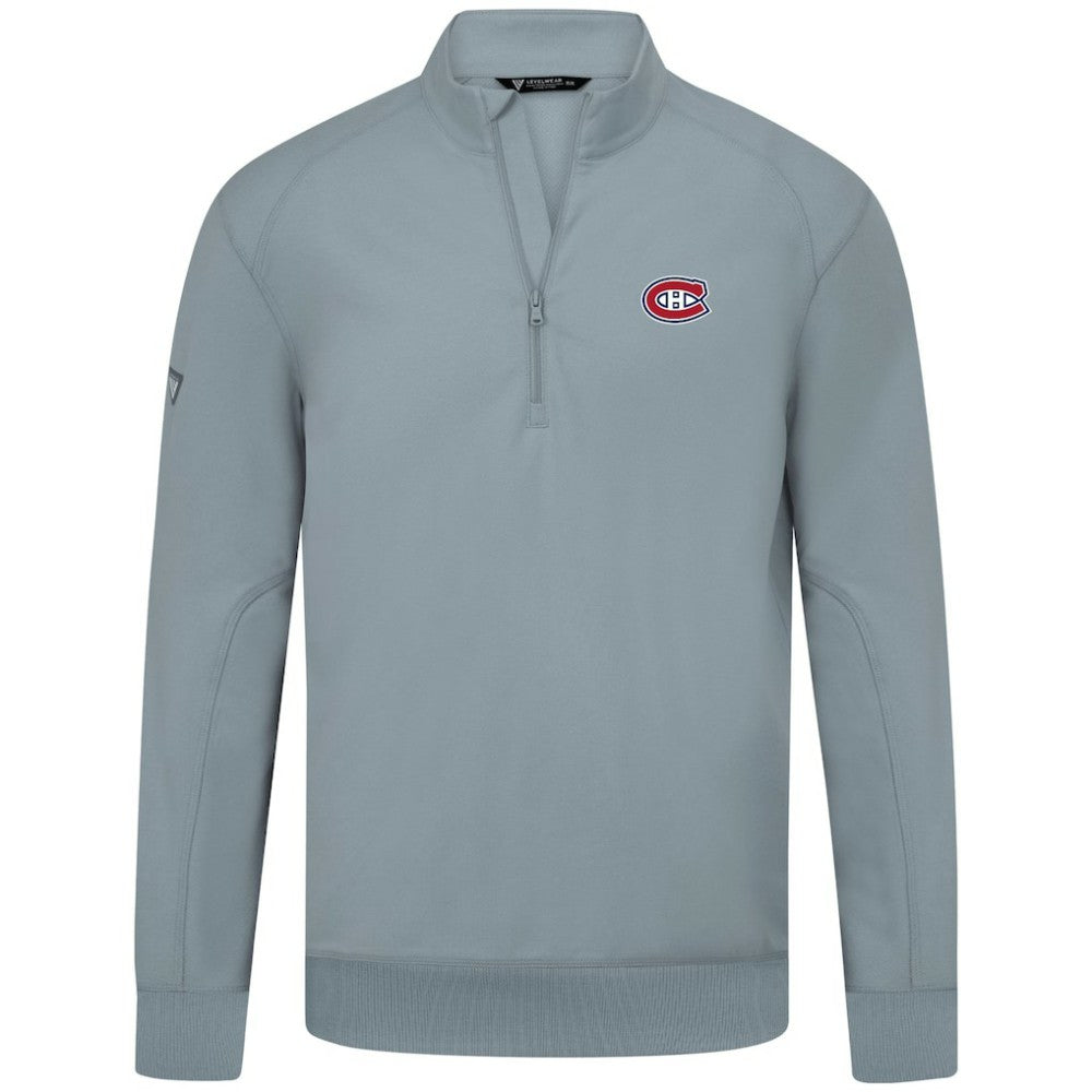 NHL Gray Montreal Canadiens Levelwear Upright Tri-Blend Quarter-Zip Pullover
