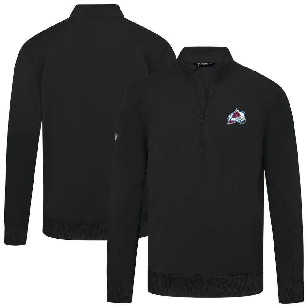 NHL Black Colorado Avalanche Levelwear Upright Tri-Blend Quarter-Zip Pullover