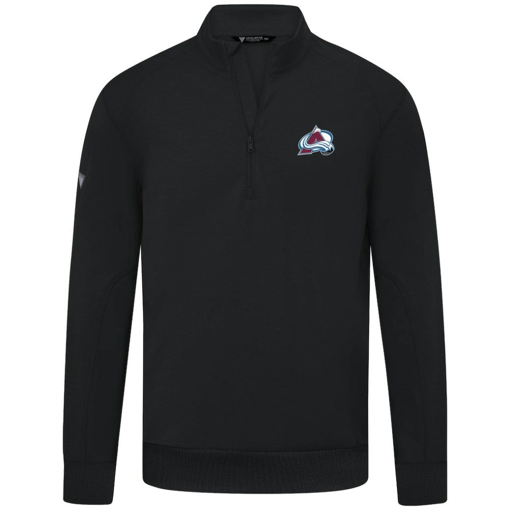 NHL Black Colorado Avalanche Levelwear Upright Tri-Blend Quarter-Zip Pullover