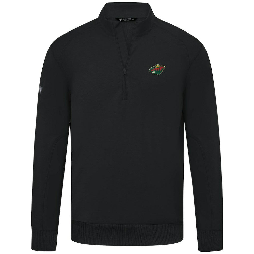 NHL Black Minnesota Wild Levelwear Upright Tri-Blend Quarter-Zip Pullover