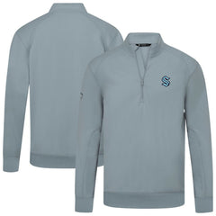 NHL Gray Seattle Kraken Levelwear Upright Tri-Blend Quarter-Zip Pullover
