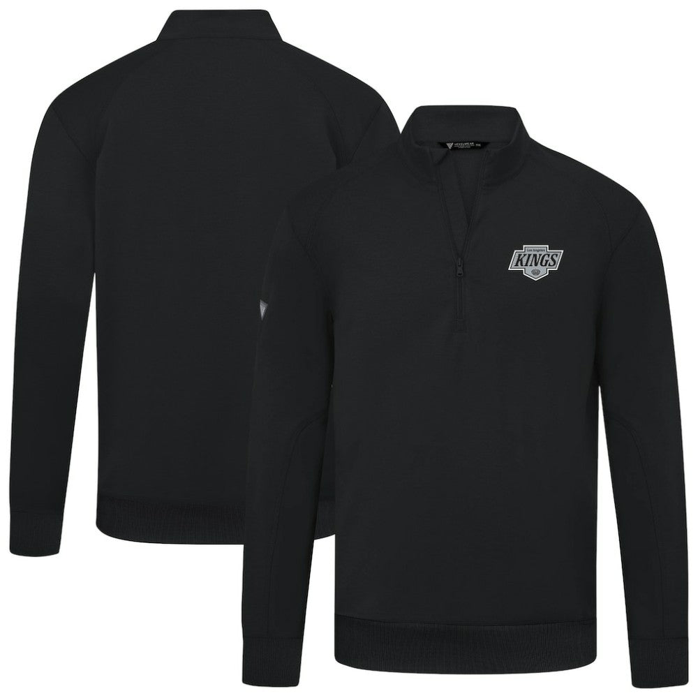 NHL Black Los Angeles Kings Levelwear Upright Tri-Blend Quarter-Zip Pullover
