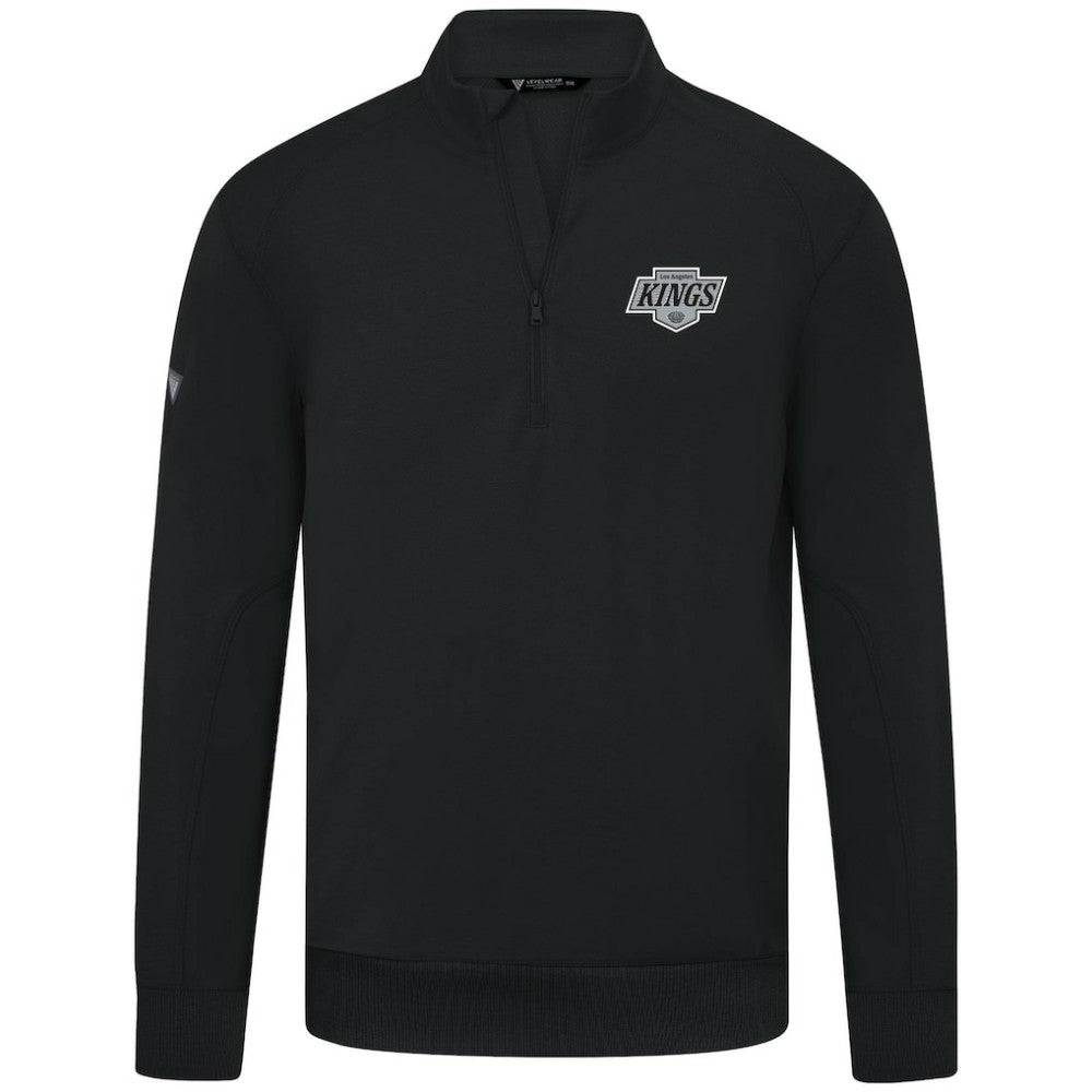 NHL Black Los Angeles Kings Levelwear Upright Tri-Blend Quarter-Zip Pullover