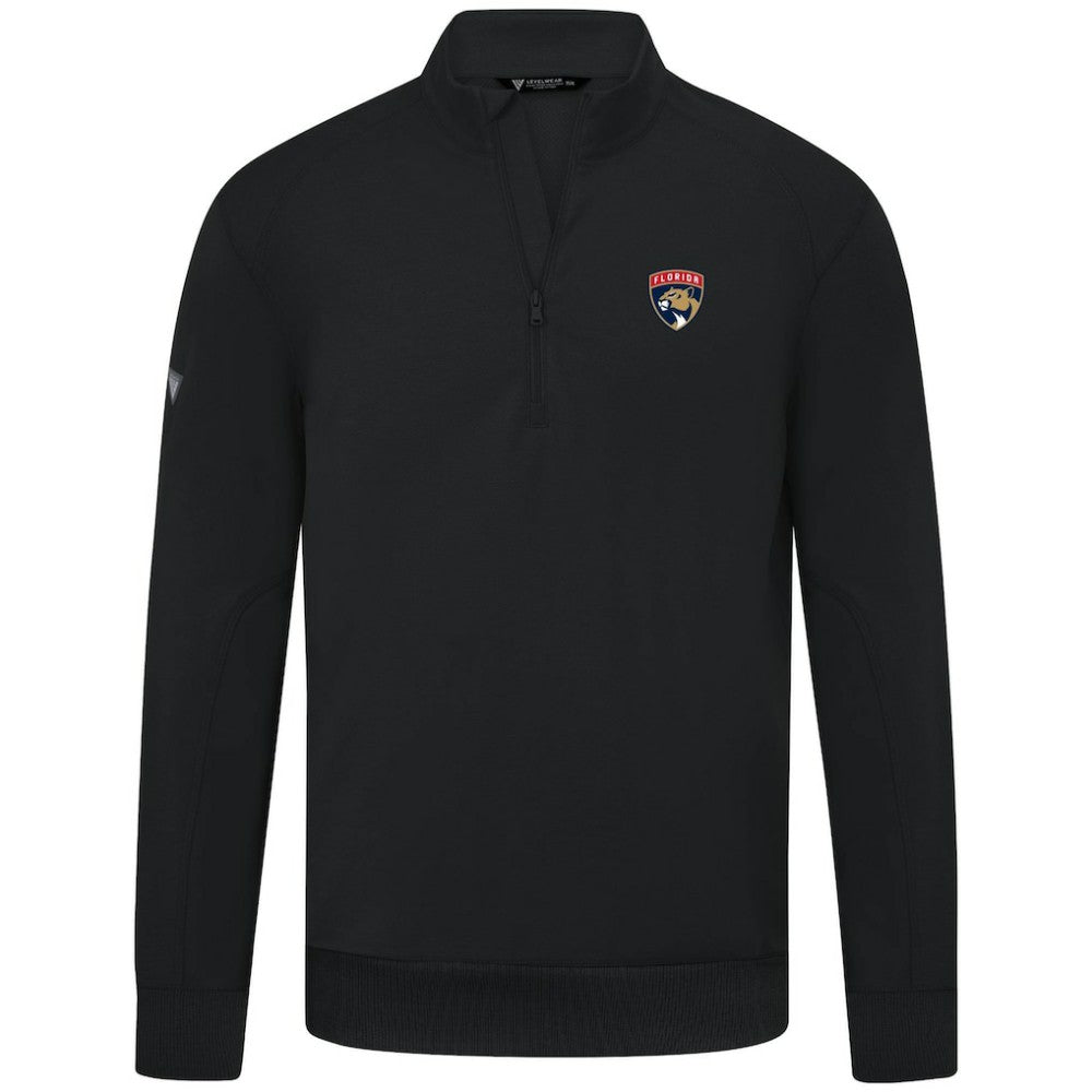 NHL Black Florida Panthers Levelwear Upright Tri-Blend Quarter-Zip Pullover