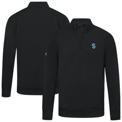 NHL Black Seattle Kraken Levelwear Upright Tri-Blend Quarter-Zip Pullover