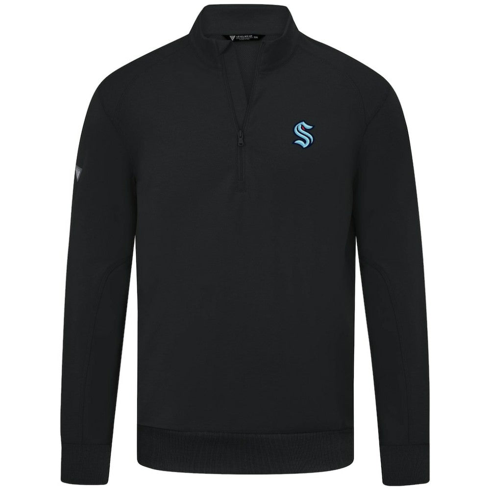 NHL Black Seattle Kraken Levelwear Upright Tri-Blend Quarter-Zip Pullover