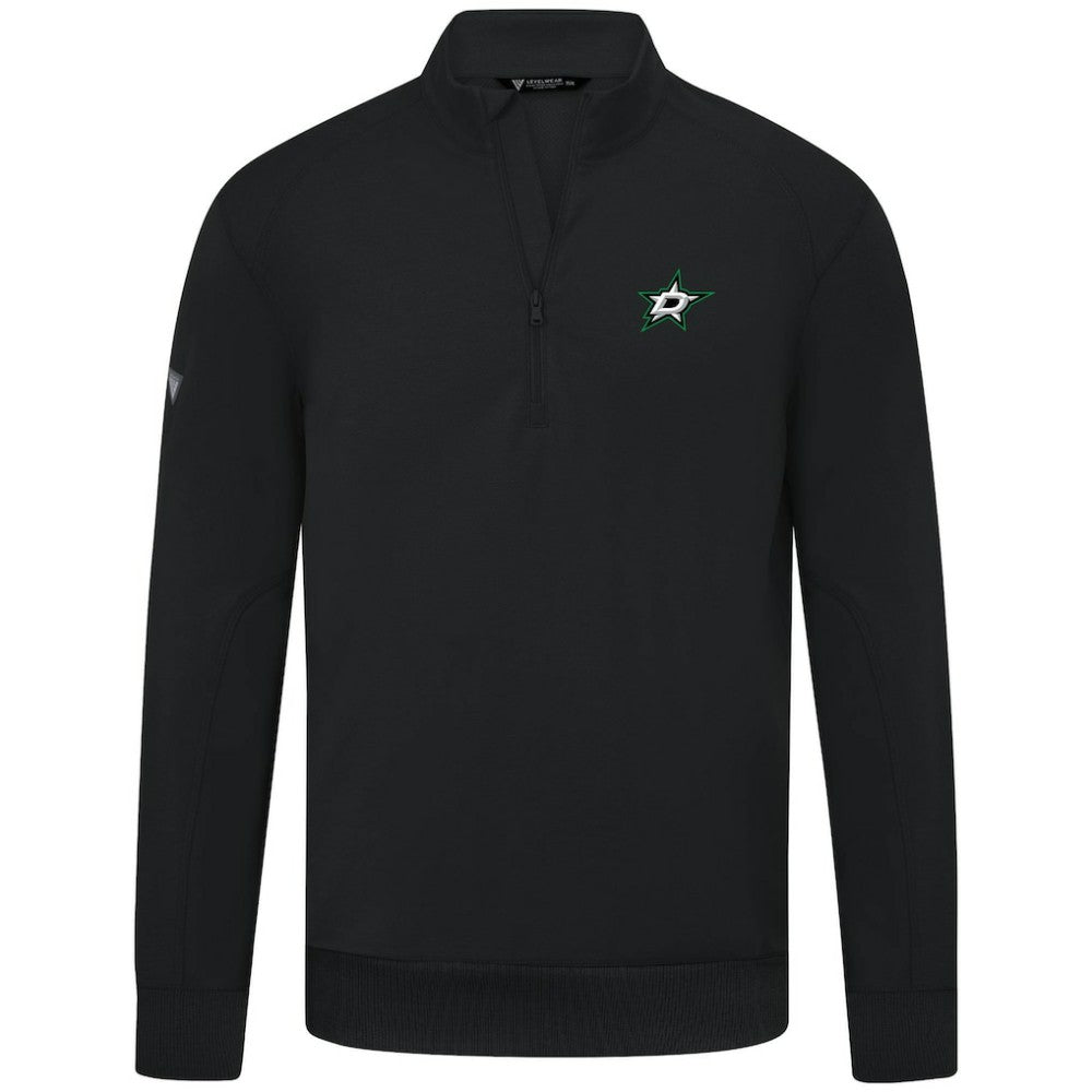 NHL Black Dallas Stars Levelwear Upright Tri-Blend Quarter-Zip Pullover