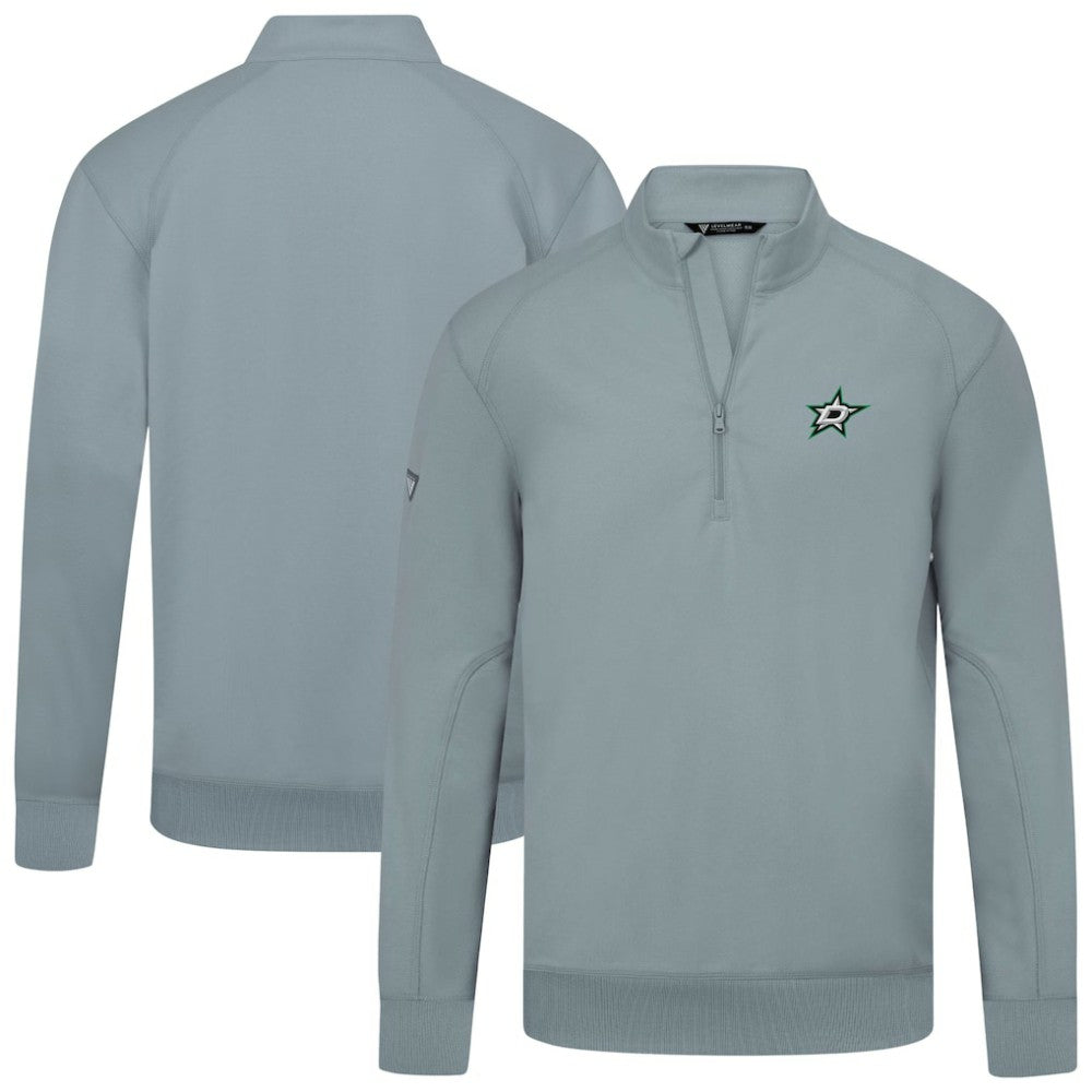 NHL Gray Dallas Stars Levelwear Upright Tri-Blend Quarter-Zip Pullover