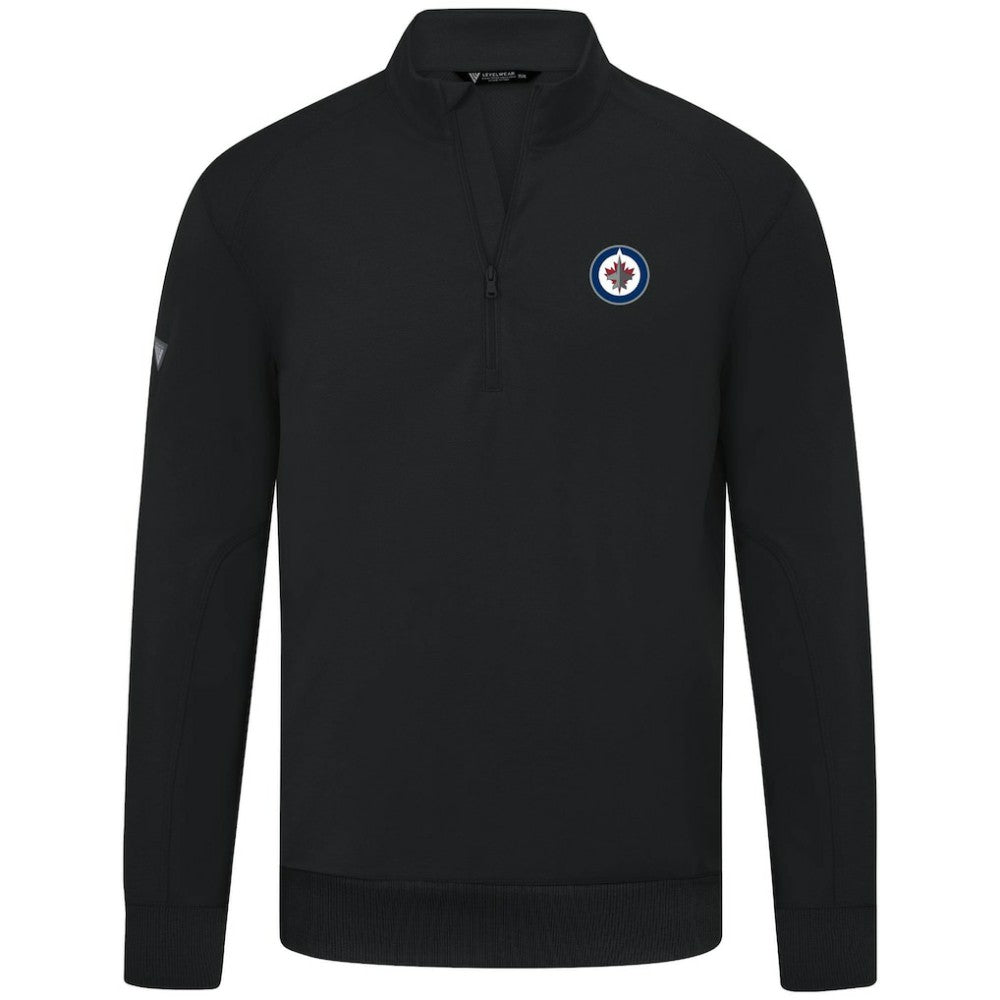 NHL Black Winnipeg Jets Levelwear Upright Tri-Blend Quarter-Zip Pullover