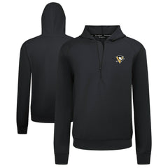 NHL Black Pittsburgh Penguins Levelwear Technic Quarter-Zip Pullover Hoodie