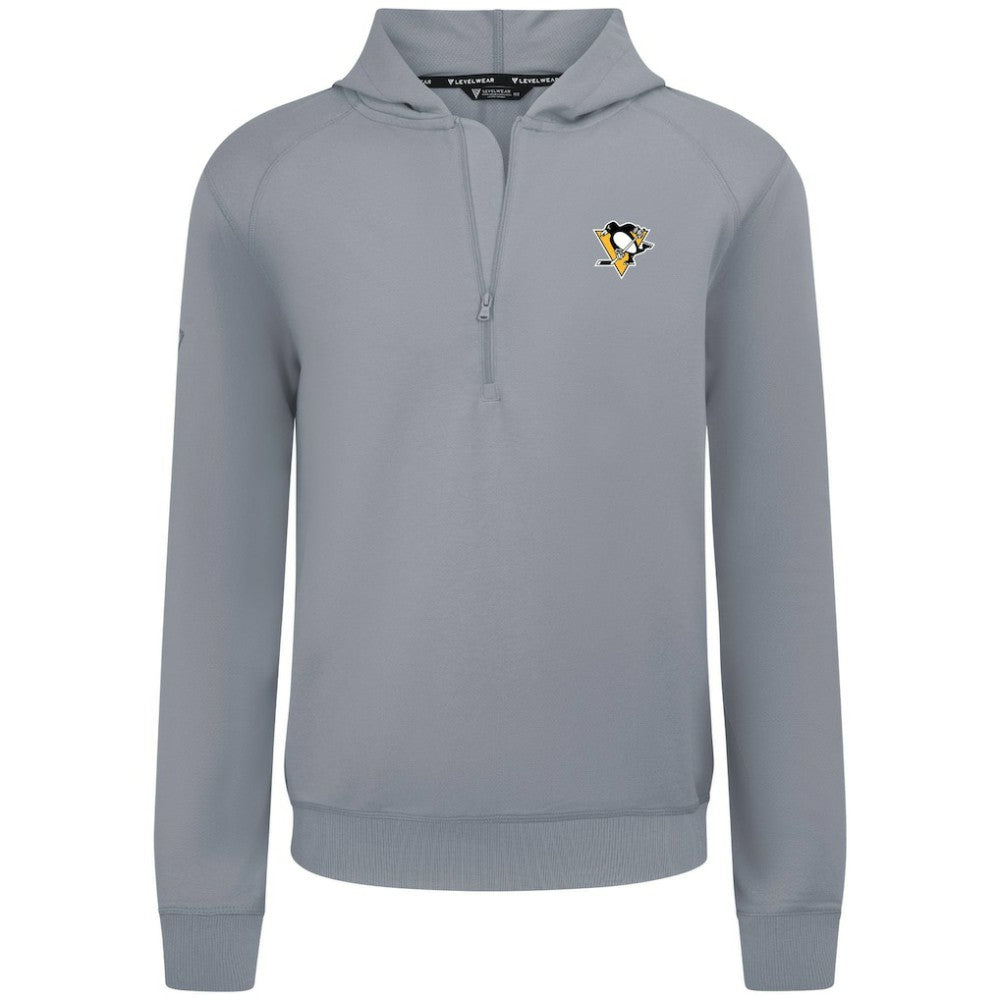 NHL Gray Pittsburgh Penguins Levelwear Technic Quarter-Zip Pullover Hoodie