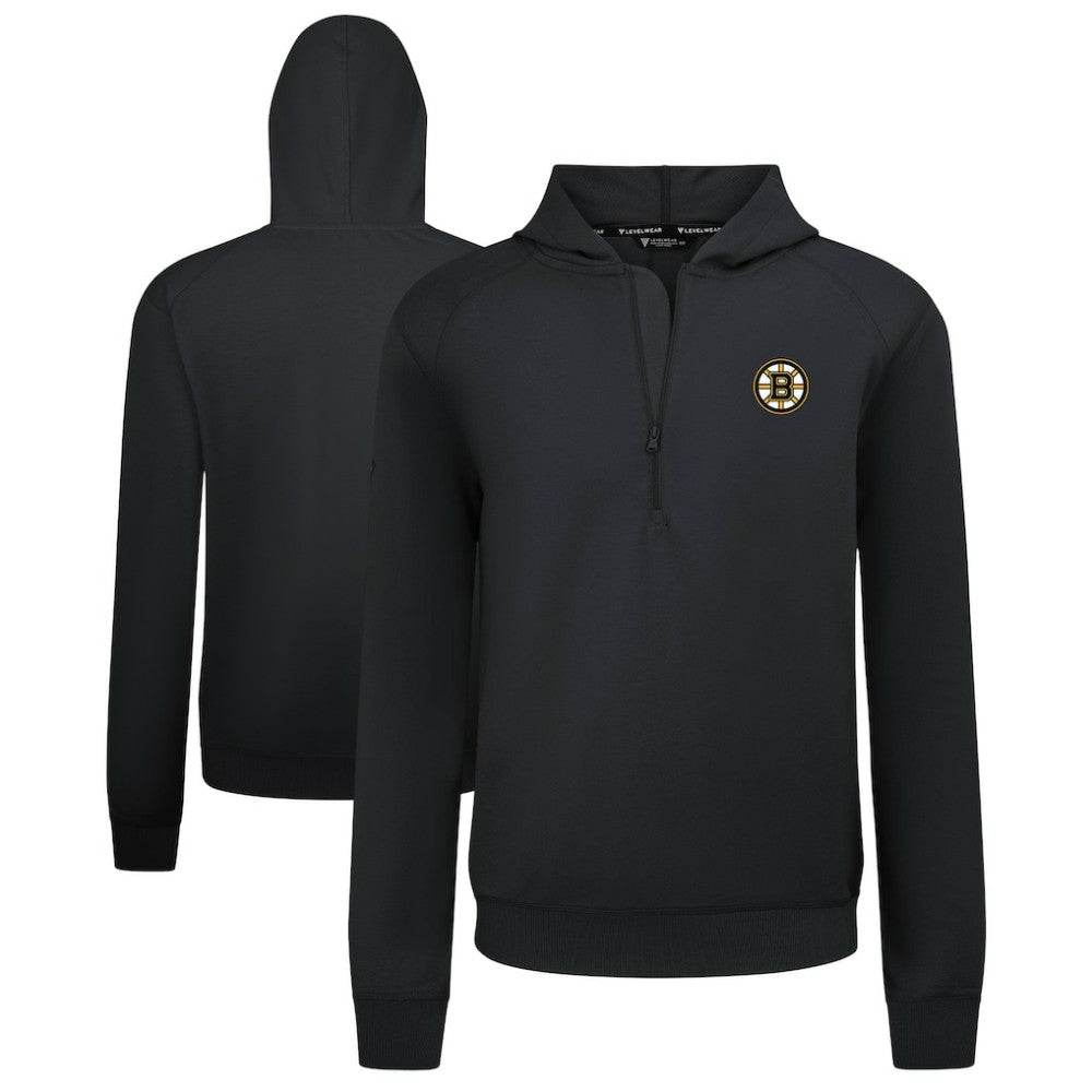 NHL Black Boston Bruins Levelwear Technic Quarter-Zip Pullover Hoodie