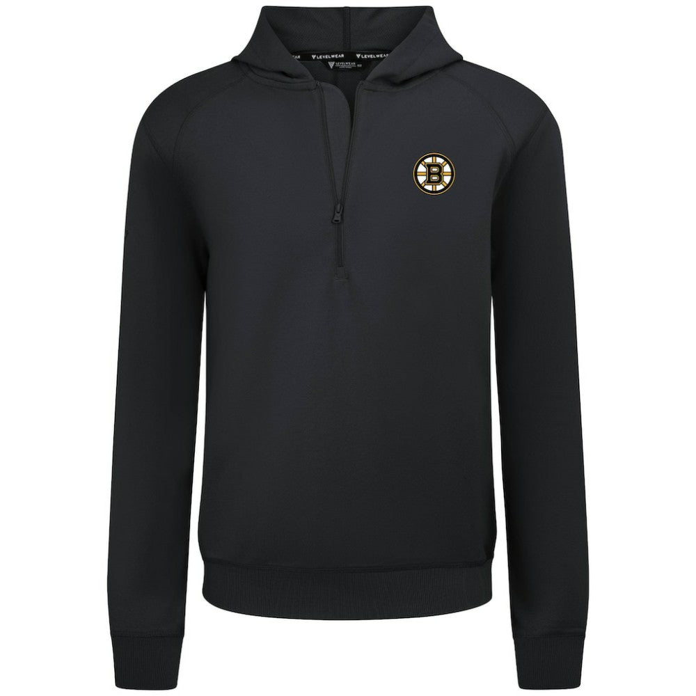 NHL Black Boston Bruins Levelwear Technic Quarter-Zip Pullover Hoodie