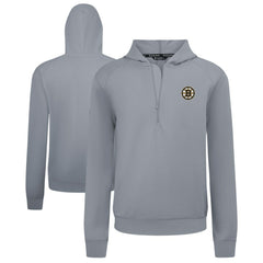 NHL Gray Boston Bruins Levelwear Technic Quarter-Zip Pullover Hoodie