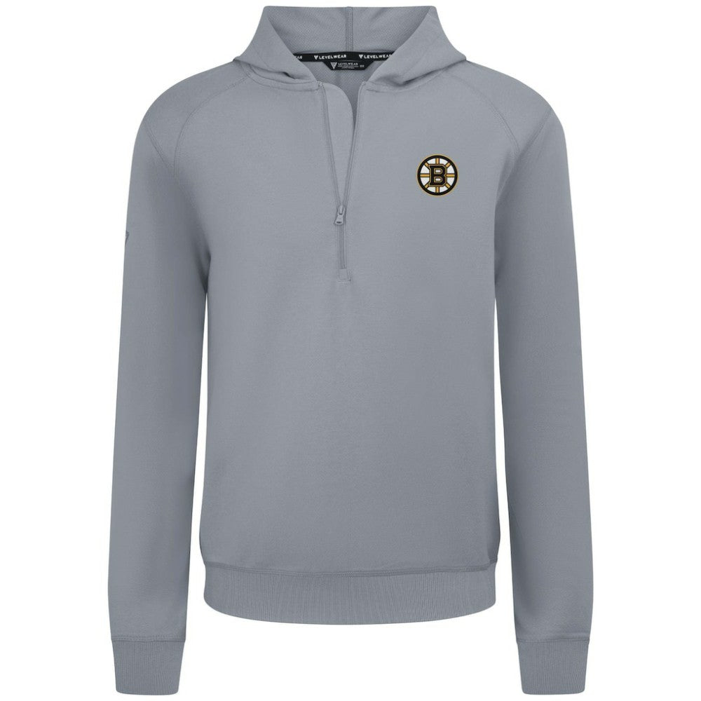 NHL Gray Boston Bruins Levelwear Technic Quarter-Zip Pullover Hoodie