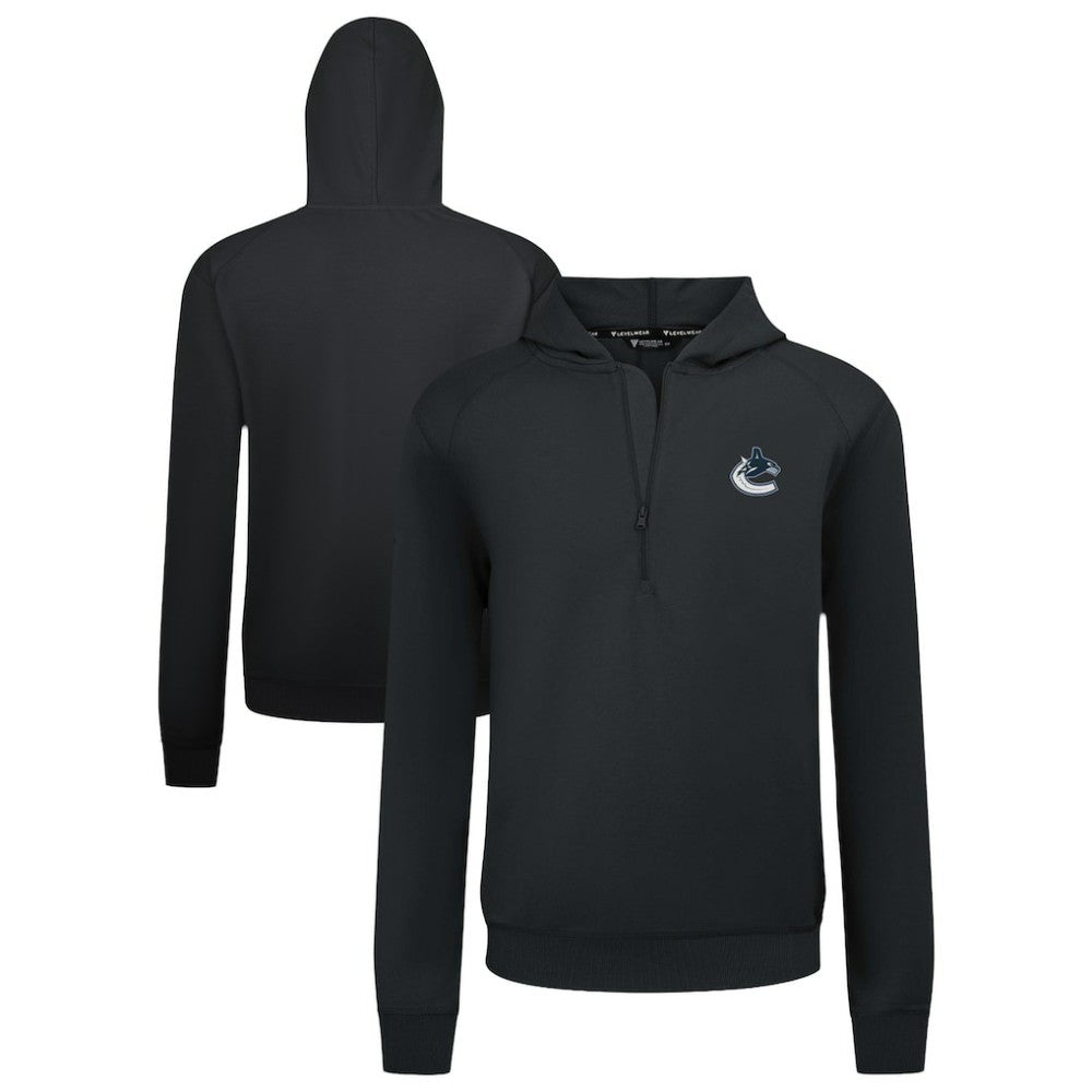 NHL Black Vancouver Canucks Levelwear Technic Quarter-Zip Pullover Hoodie