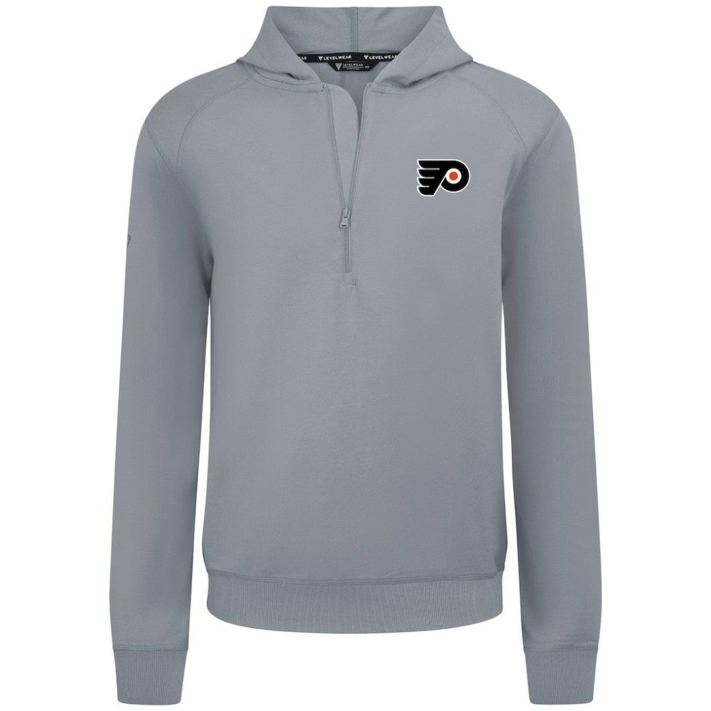NHL Gray Philadelphia Flyers Levelwear Technic Quarter-Zip Pullover Hoodie