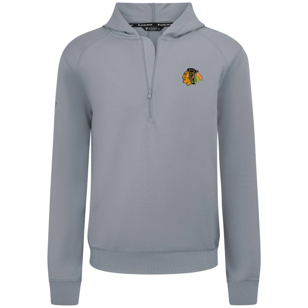 NHL Gray Chicago Blackhawks Levelwear Technic Quarter-Zip Pullover Hoodie