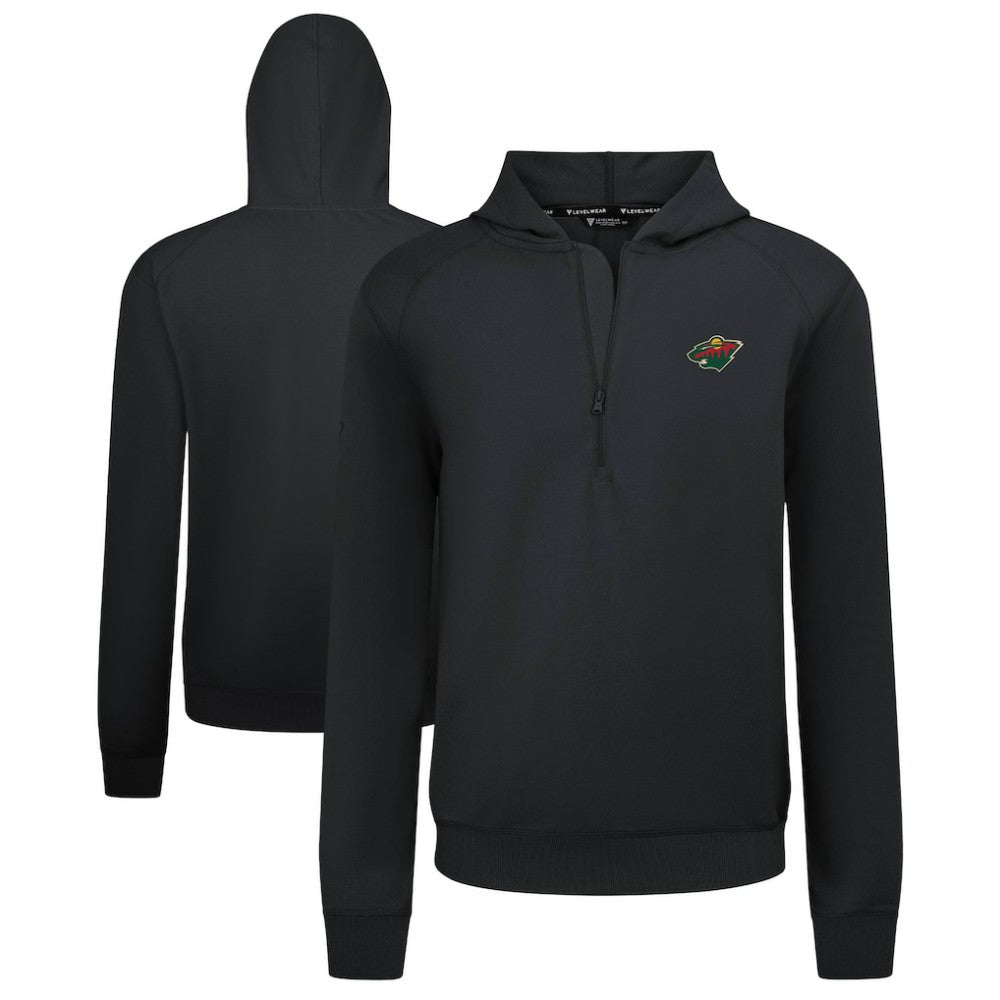 NHL Black Minnesota Wild Levelwear Technic Quarter-Zip Pullover Hoodie