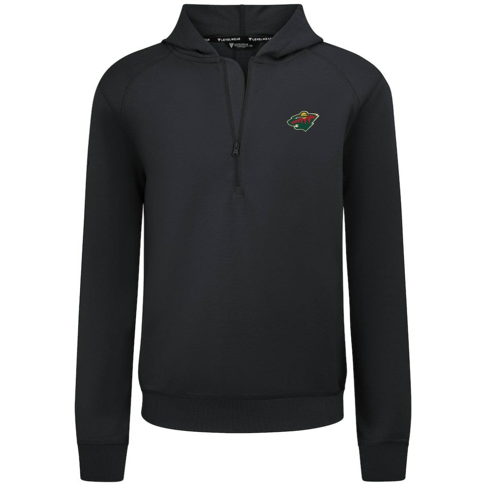 NHL Black Minnesota Wild Levelwear Technic Quarter-Zip Pullover Hoodie