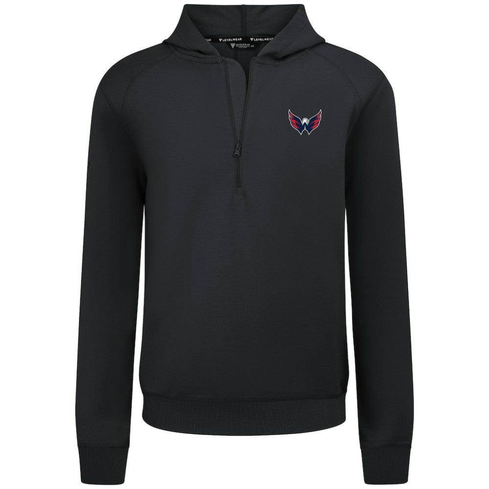 NHL Black Washington Capitals Levelwear Technic Quarter-Zip Pullover Hoodie
