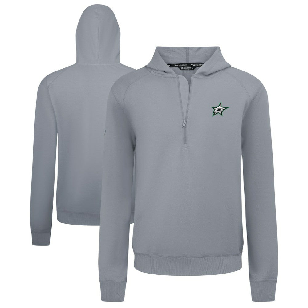 NHL Gray Dallas Stars Levelwear Technic Quarter-Zip Pullover Hoodie