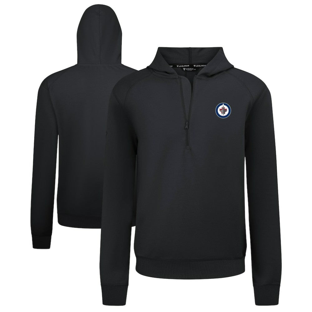 NHL Black Winnipeg Jets Levelwear Technic Quarter-Zip Pullover Hoodie
