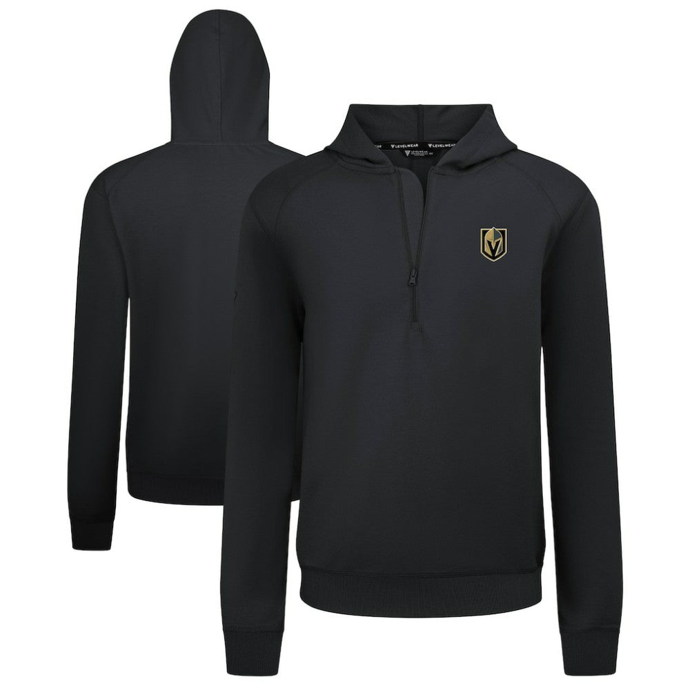 NHL Black Vegas Golden Knights Levelwear Technic Quarter-Zip Pullover Hoodie