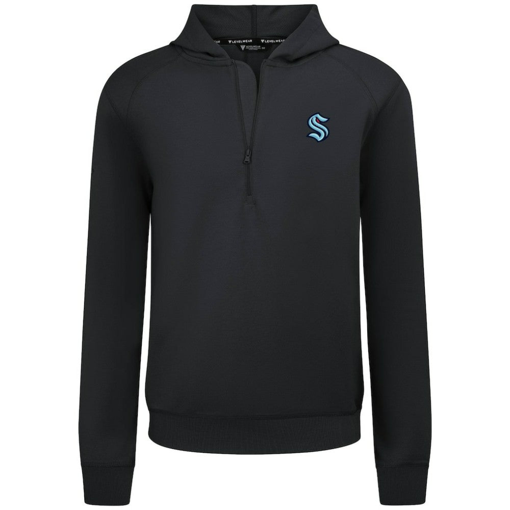 NHL Black Seattle Kraken Levelwear Technic Quarter-Zip Pullover Hoodie