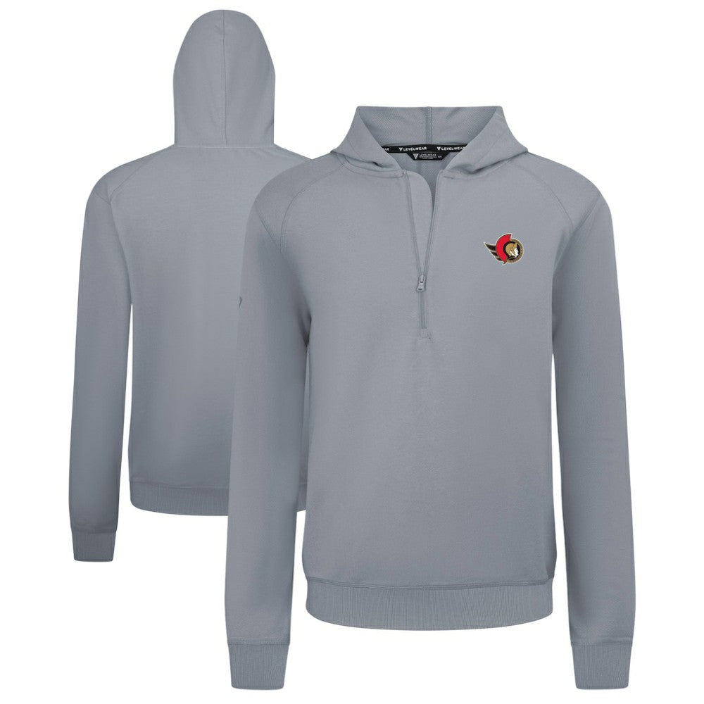 NHL Gray Ottawa Senators Levelwear Technic Quarter-Zip Pullover Hoodie