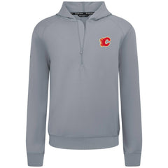 NHL Gray Calgary Flames Levelwear Technic Quarter-Zip Pullover Hoodie