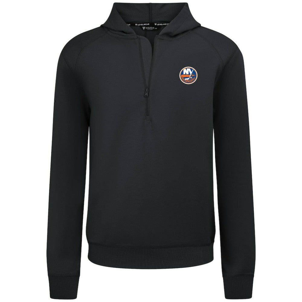 NHL Black New York Islanders Levelwear Technic Quarter-Zip Pullover Hoodie