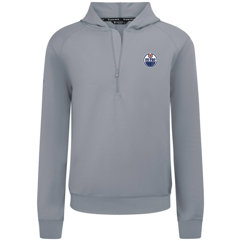 NHL Gray Edmonton Oilers Levelwear Technic Quarter-Zip Pullover Hoodie
