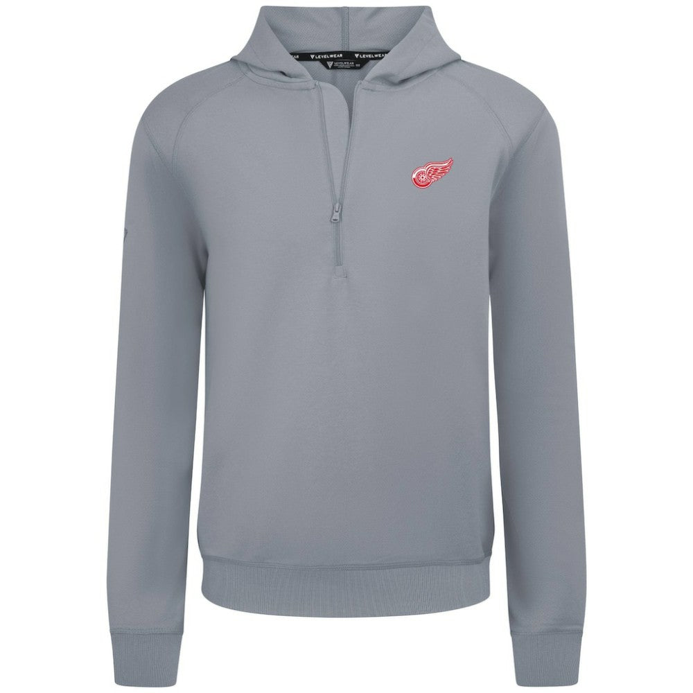 NHL Gray Detroit Red Wings Levelwear Technic Quarter-Zip Pullover Hoodie