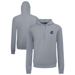 NHL Gray Vancouver Canucks Levelwear Technic Quarter-Zip Pullover Hoodie