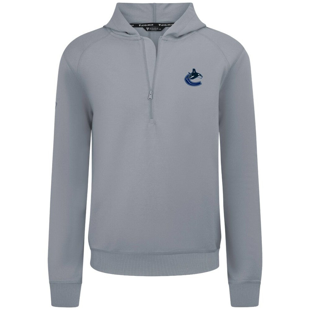 NHL Gray Vancouver Canucks Levelwear Technic Quarter-Zip Pullover Hoodie