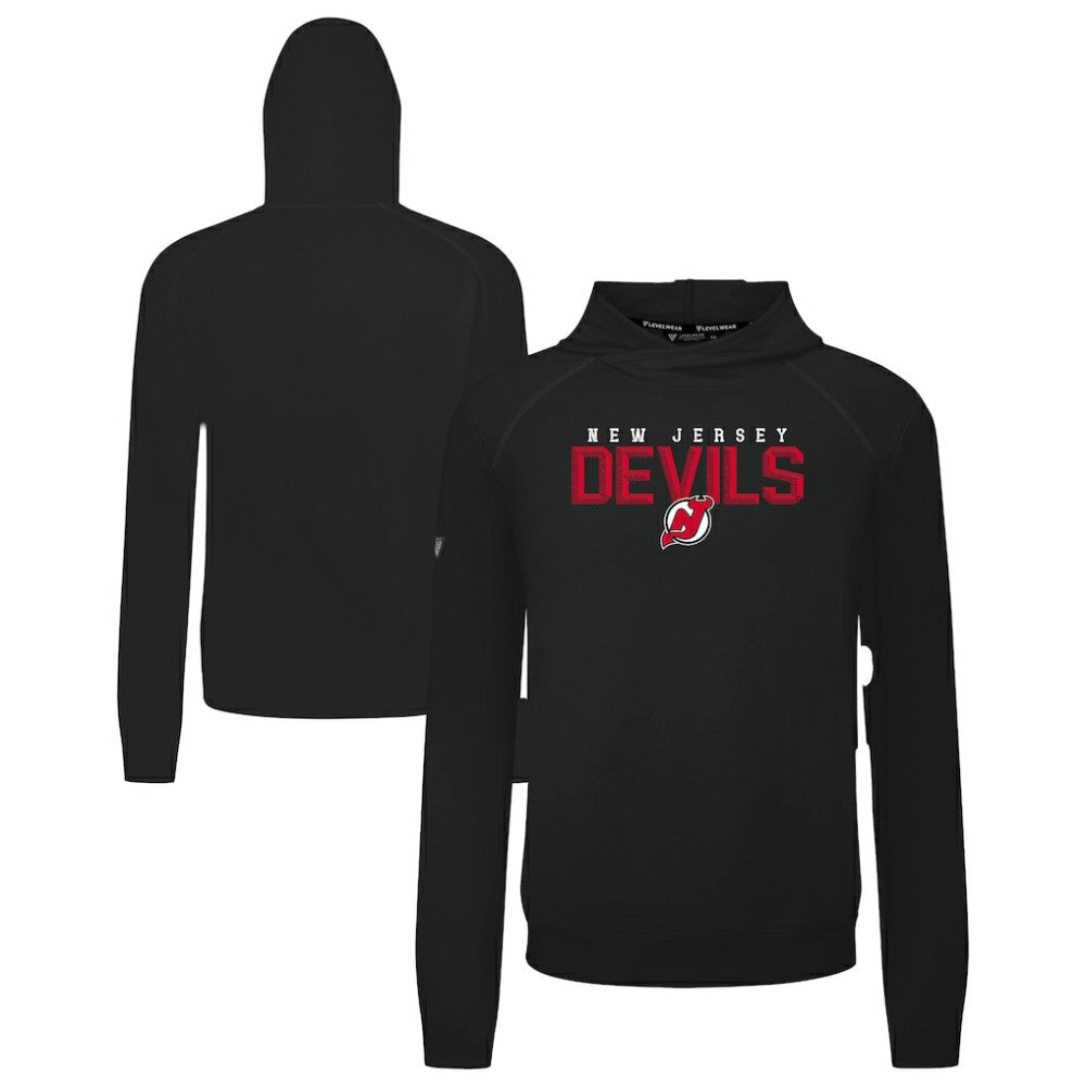 NHL Black New Jersey Devils Levelwear Mandate Carve Tri-Blend Pullover Hoodie