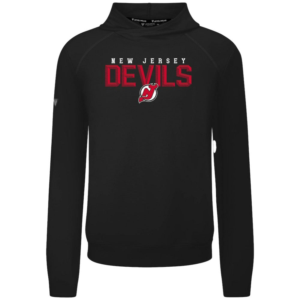 NHL Black New Jersey Devils Levelwear Mandate Carve Tri-Blend Pullover Hoodie