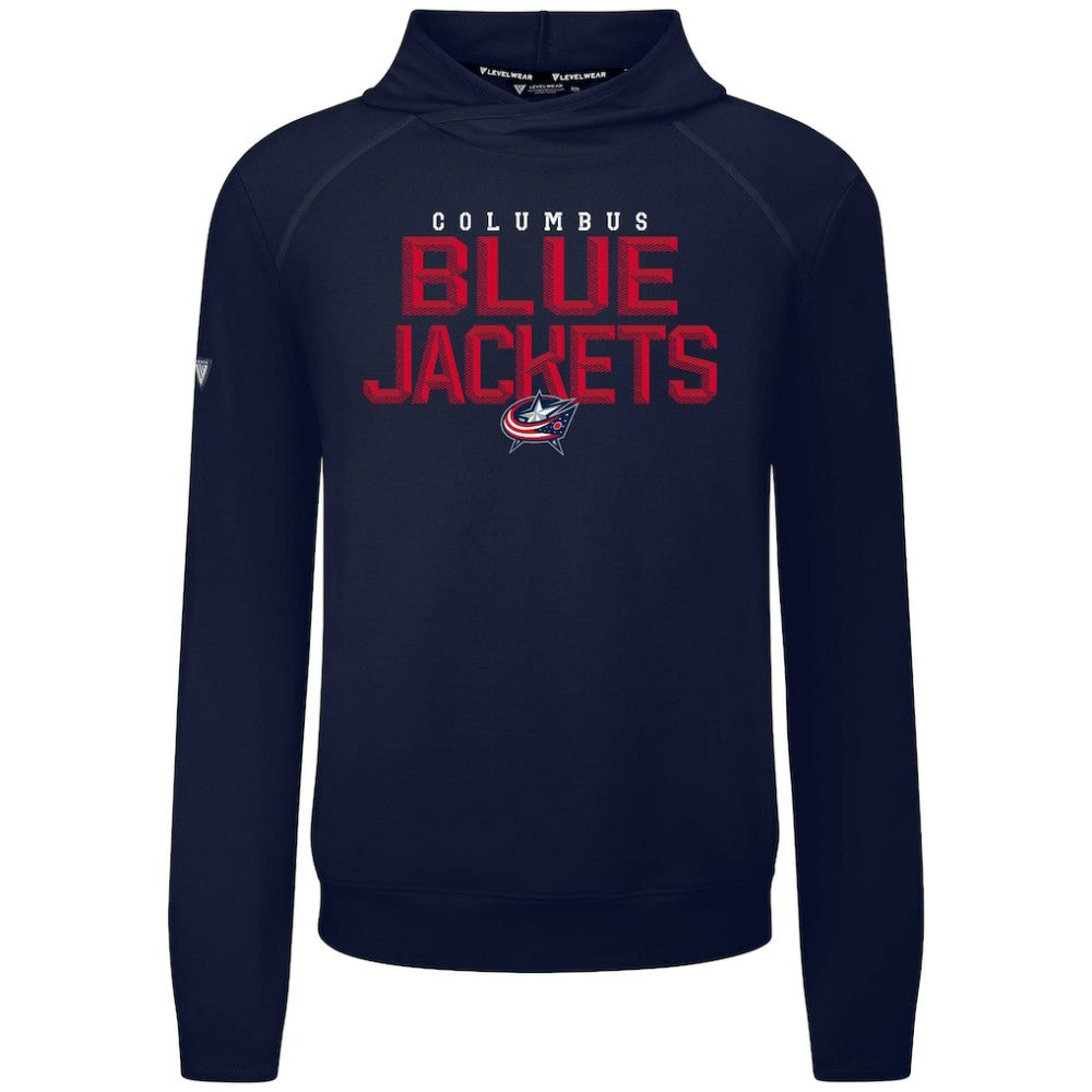 NHL Navy Columbus Blue Jackets Levelwear Mandate Carve Tri-Blend Pullover Hoodie