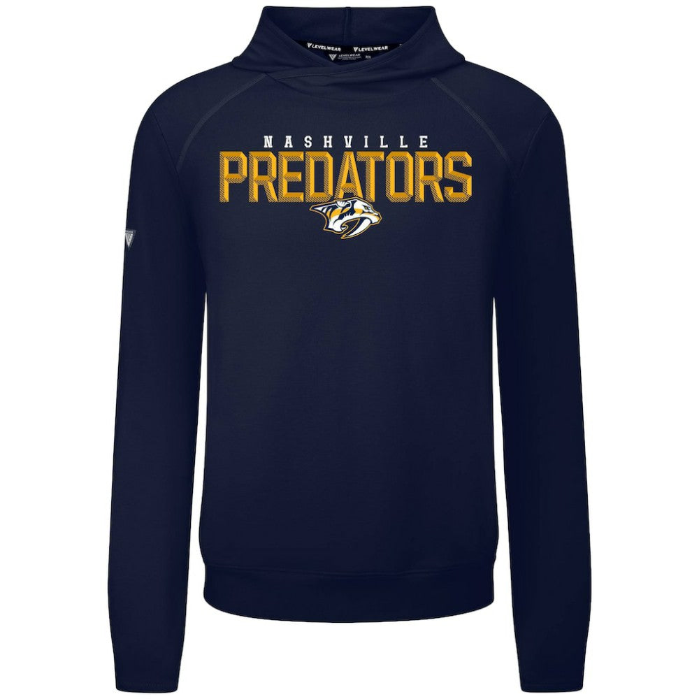 NHL Navy Nashville Predators Levelwear Mandate Carve Tri-Blend Pullover Hoodie