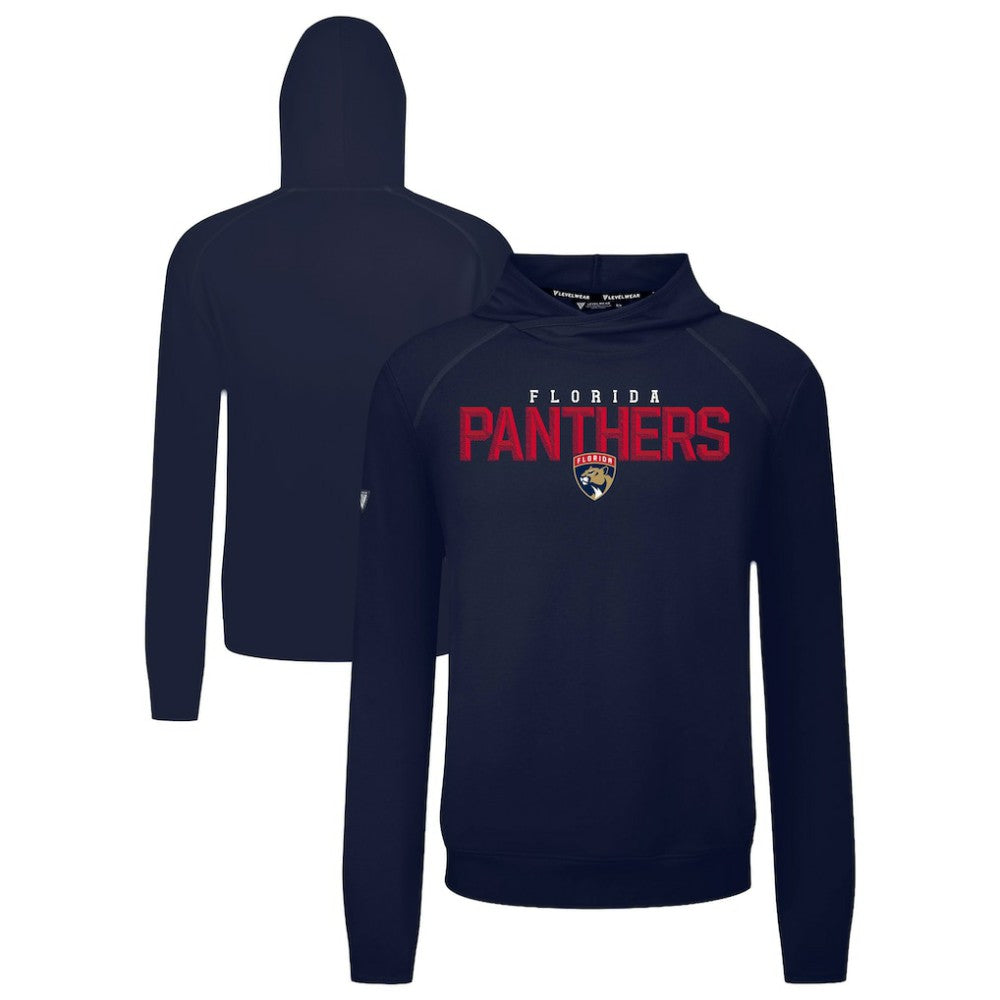 NHL Navy Florida Panthers Levelwear Mandate Carve Tri-Blend Pullover Hoodie