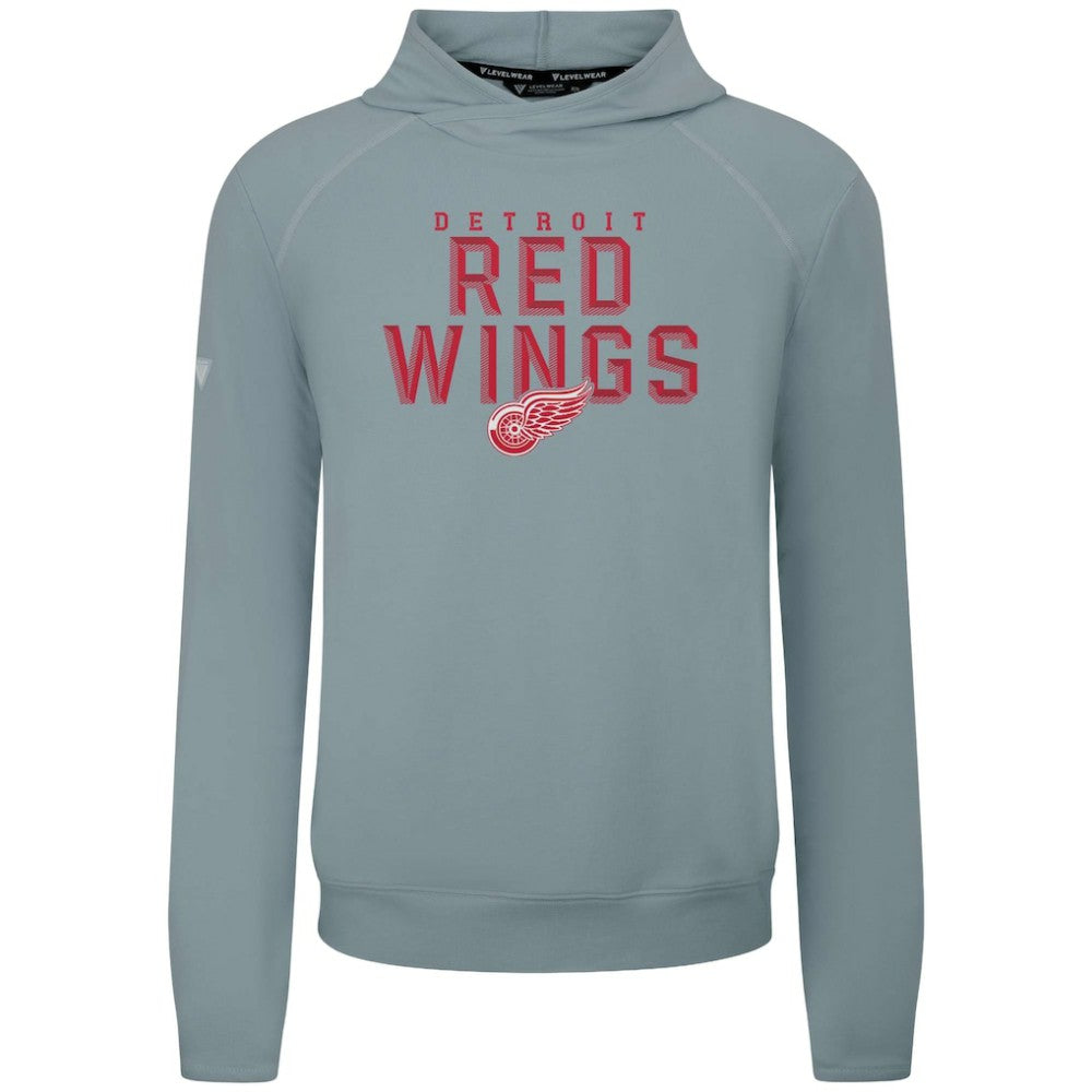 NHL Gray Detroit Red Wings Levelwear Mandate Carve Tri-Blend Pullover Hoodie