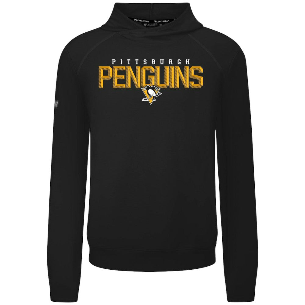 NHL Black Pittsburgh Penguins Levelwear Mandate Carve Tri-Blend Pullover Hoodie