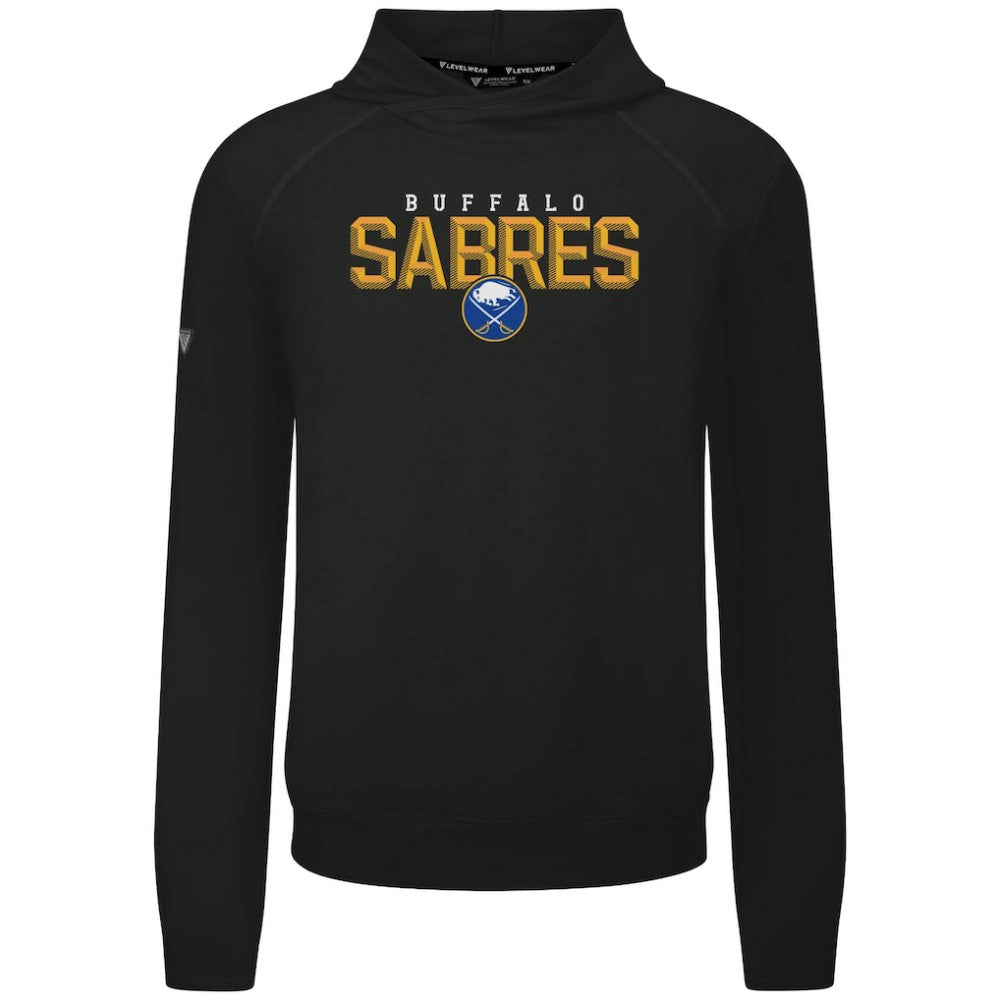 NHL Black Buffalo Sabres Levelwear Mandate Carve Tri-Blend Pullover Hoodie