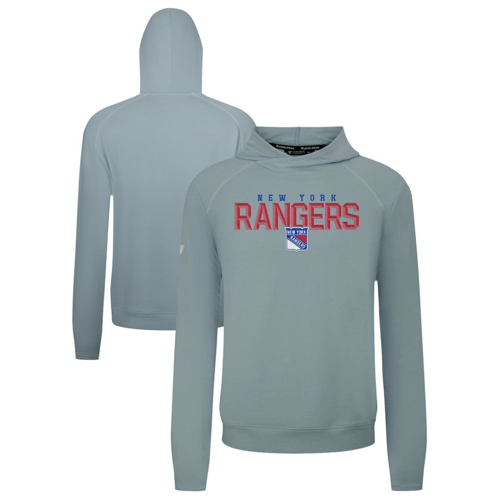 NHL Gray New York Rangers Levelwear Mandate Carve Tri-Blend Pullover Hoodie