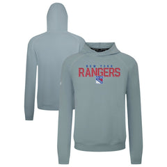 NHL Gray New York Rangers Levelwear Mandate Carve Tri-Blend Pullover Hoodie