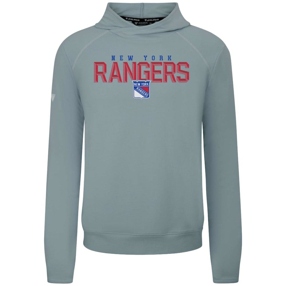 NHL Gray New York Rangers Levelwear Mandate Carve Tri-Blend Pullover Hoodie