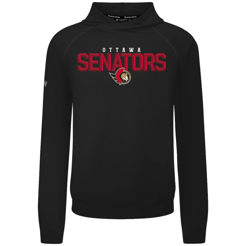NHL Black Ottawa Senators Levelwear Mandate Carve Tri-Blend Pullover Hoodie