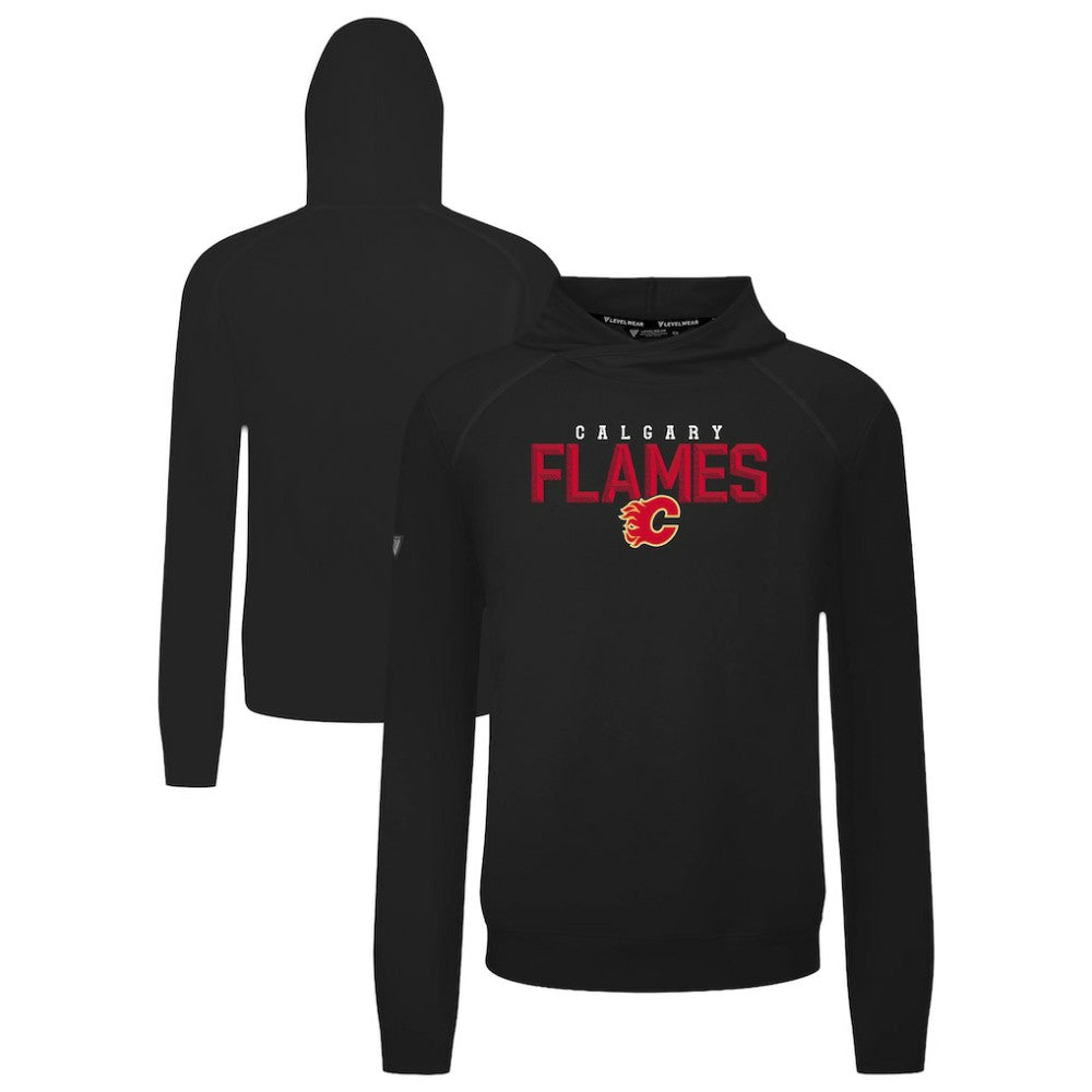 NHL Black Calgary Flames Levelwear Mandate Carve Tri-Blend Pullover Hoodie